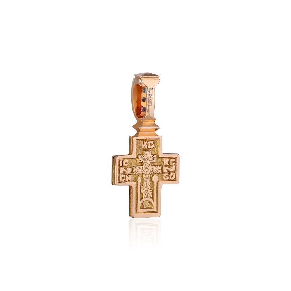 Купить Крест из красного золота с сапфирами (2291)